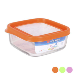 Vierkante lunchbox met deksel Bormioli (15 x 15 x 6,4 cm)