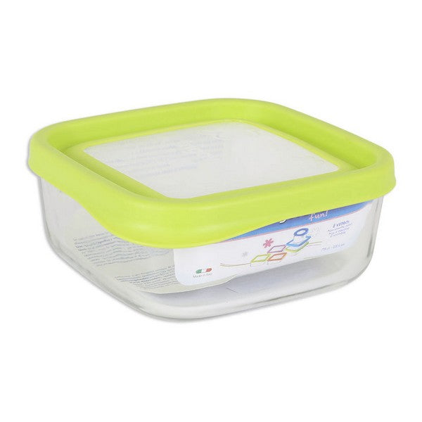 Vierkante lunchbox met deksel Bormioli (15 x 15 x 6,4 cm)