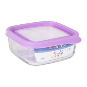 Vierkante lunchbox met deksel Bormioli (15 x 15 x 6,4 cm)