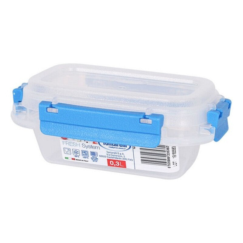 Matlåda hermetiska nytt system Tontarelli 0.3 L plast transparent (9.5 x 14 x 5,7 cm)