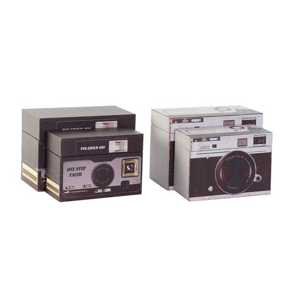 Mehrzweckbox DKD Home Decor Holz MDF Fotokamera (2 pcs)