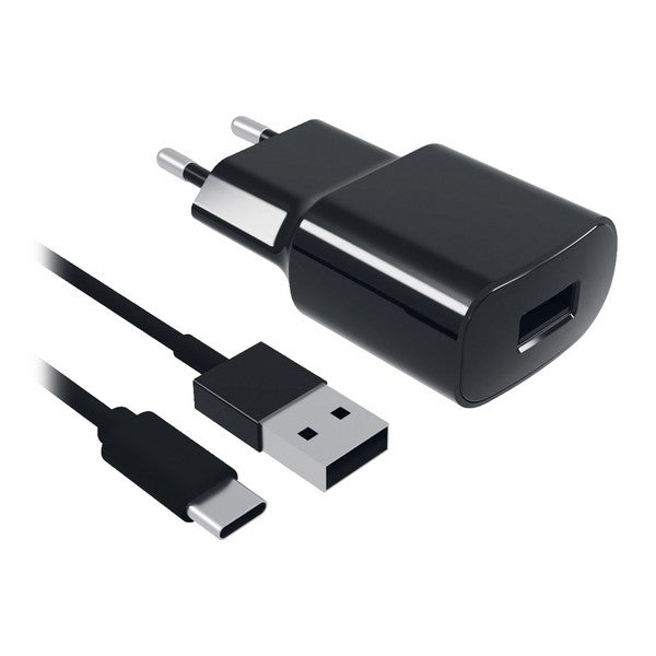 Wall charger + USB cable C Contact 2A black