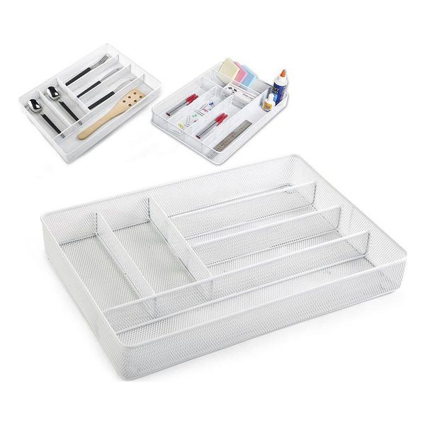 Tiroirs-organizers Confortime métal blanc (40,5 x 28 x 5,5 cm)