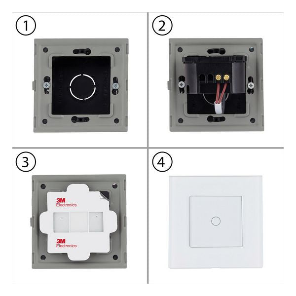 Dreifach-Schalter Ledkia Modern 5172 Taktil Remote Kristall PC